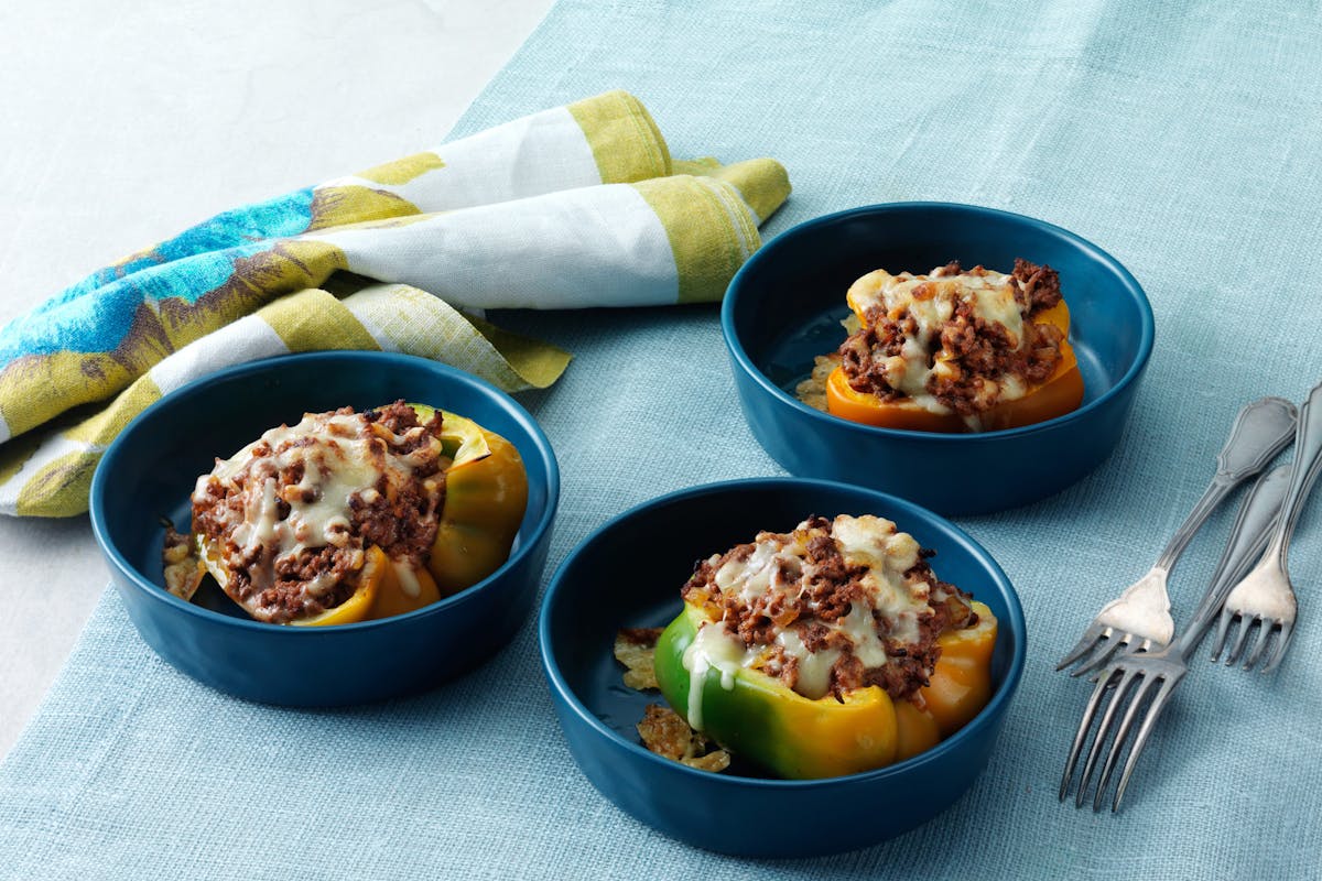 Stuffed Peppers with Ground Beef and Cheese