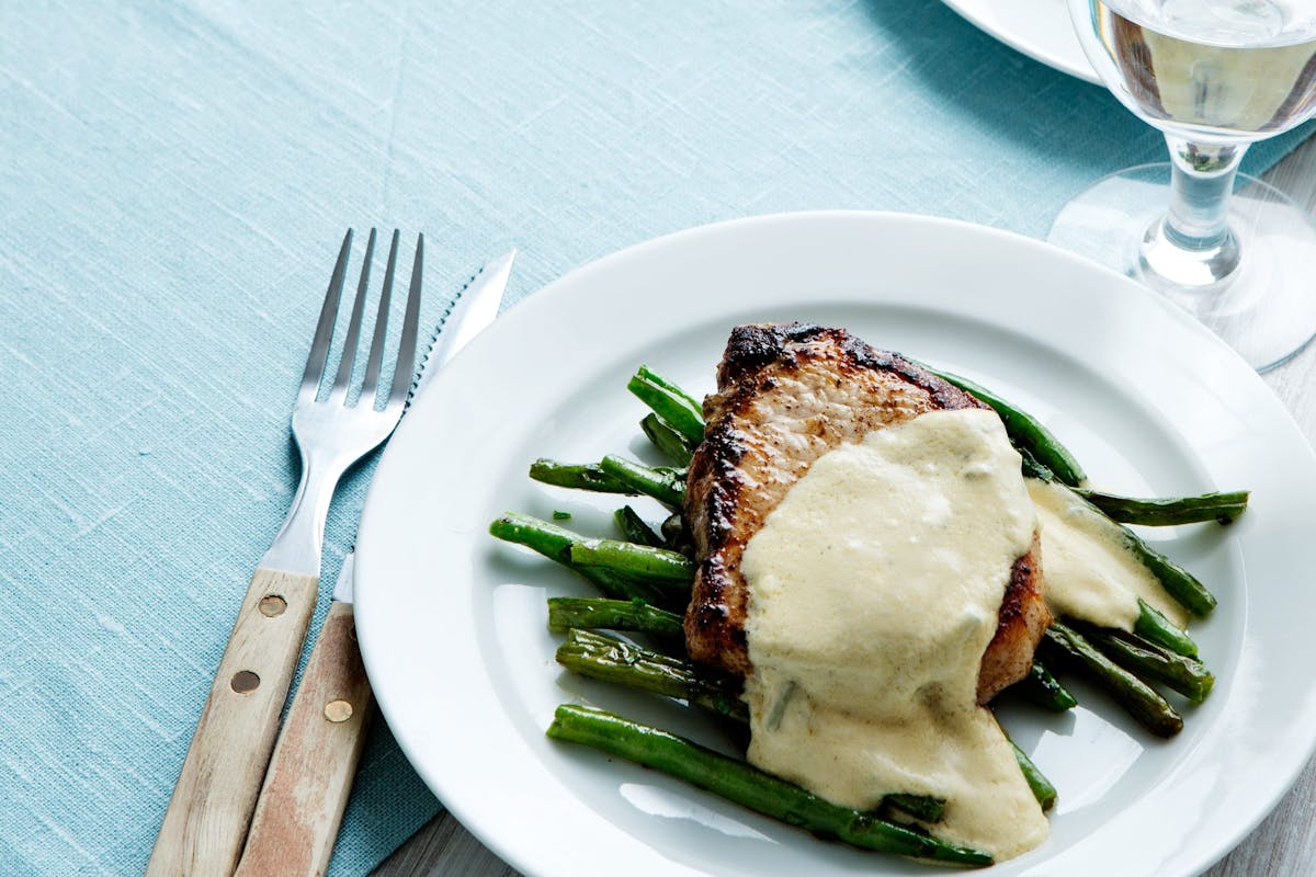 Pork Chops with Blue-Cheese Sauce