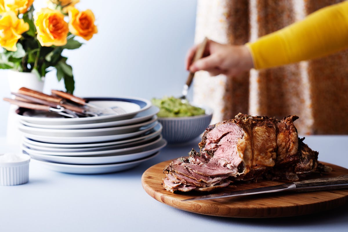 Lamb Roast Filled with Herbs and Cream Cheese
